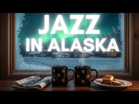 Relaxing Jazz Music & Aurora Borealis in an Alaskan Village. Anxiety Relief