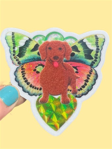 Butterfly Dachshund Sticker - Etsy