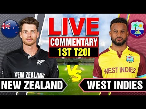 🔴Live: New Zealand vs West Indies | 1st T20I | Live Cricket Score & Commentary
