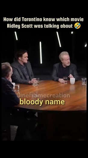 659K views · 5.4K reactions | Quentin Tarantino and Ridley Scott were talking about a movie who's name Ridley had forgotten, and Quentin guessed it. #tarantino #quentintarantino #ridleyscott #movies #filmmaker #funnymoments | Cineframecreation | Facebook