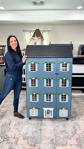 Natasha | Mini Home Remodels on Instagram: "It’s time for the final room reveal inside my son’s custom dollhouse that I made him for Christmas! This room will be the second flex space in the dollhouse so I kept the decor pretty minimal and repurposed some designs! made early this year. I finished the dollhouse just in time for Christmas morning and Evan’s reaction was so sweet, I can’t wait to share it with those of you who were kind and encouraging to my sweet boy. #dollhouse #christmasgift #ch