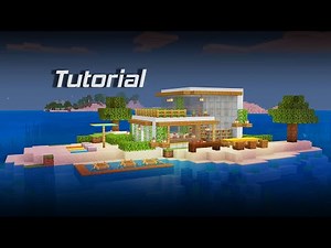 Minecraft: How To Build An Island Beach House, easy modern house tutorial (#6)