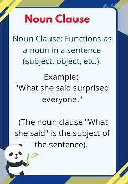 Noun Clause in English grammar , What is Noun Clause #English language #education