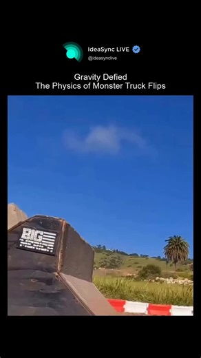 IdeaSync LIVE on Instagram: "Prepare to be amazed as a colossal twelve-thousand-pound monster truck executes a perfect backflip, seemingly effortlessly. This incredible display isn't just a random act of power; it's a testament to applied physics and meticulous engineering working in harmony. The secret to mid-air control lies in angular momentum. Drivers accelerate the enormous tires to create backward rotation, and by strategically braking, they shift the truck’s weight forward, allowing for p