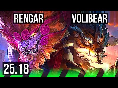 RENGAR vs VOLIBEAR (JGL) | 16/2/6, Legendary, 700+ games | EUW Master | 25.18