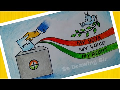 Voters day Poster / My vote is my future Power of one vote Drawing / National Voters day Drawing