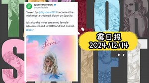 ［霉日报］Lover成为Spotify上播放量第十多的专辑；本周TTPD在英国专辑榜达成10周冠！