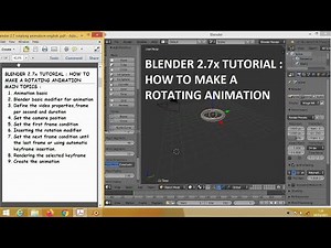Blender 2.7x tutorial : How to make a rotating animation