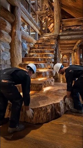 Creating a Ladder from Huge Oak Logs #diytransformation #interiordesign