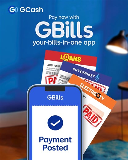 Want instant posting in time for your due date? Pay your bills with GBills! ✔️ G-Xchange Inc. (GXI) is regulated by the Bangko Sentral ng Pilipinas (BSP). To know more, Visit the GCash Help Center or call us at 2882 (Globe/TM) / (02) 7213-9999 (Globe Landline), or Internet Call through the Help Center. ASC Ref Code: F0133N012726G | GCash