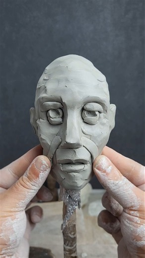 easy face sculpting #sculpting #sculpture #clayface #clayart #modeling