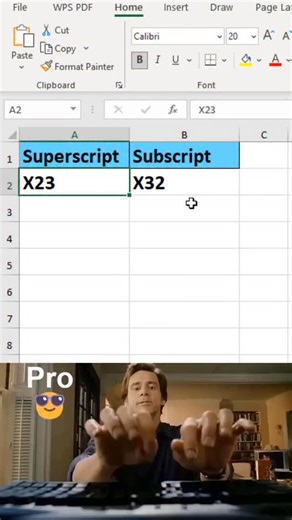 Time to Office on Instagram: "Superscript and Subscript in excel 😱 #excel #office #spreadsheet"
