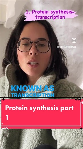 Stage one of protein synthesis is known as transcription. Transcription takes place in the nucleus of the cell. During transcription, the DNA unwinds exposing its bases. Unpaired RNA nucleotides pair up with the DNA forming a single stranded mRNA molecule. The mRNA leaves the nucleus. Remember that DNA contains a, c, t and g bases whereas RNA contains a, c, g and u bases. This reel is suitable for IGCSE and gcse biologists. #biology #gcse #igcse #gcserevision #revisiontips #gcse2023 #igcse2023 #