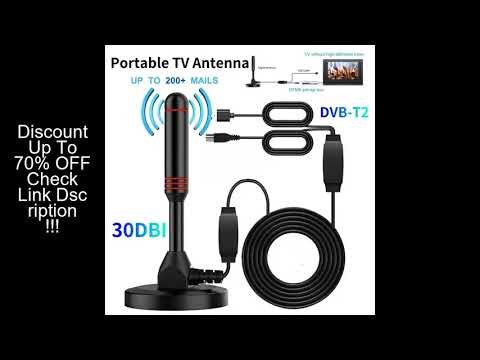 Portable HD TV Antenna Digital HD Aerial 30DBI HD Digital TV Antenna with Amplifier DVB-T2 Quick Res