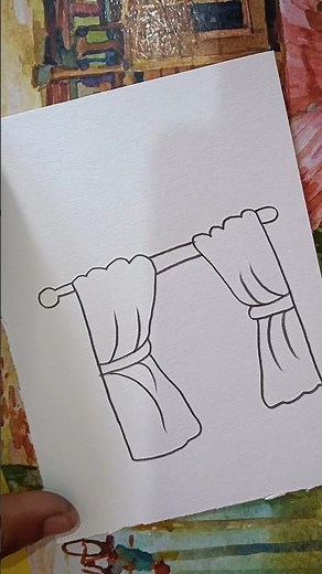 How To Draw a Curtains #art#artclass#drawings #artidea #easydrawings #viralshorts #shorts