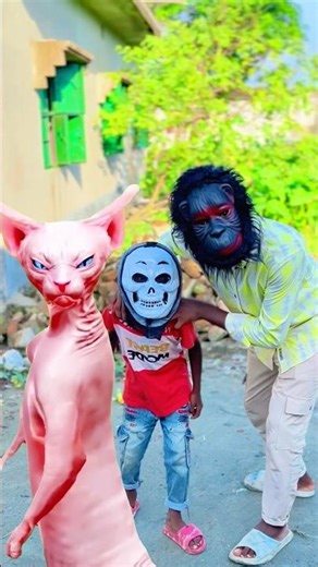 Raju and his brother dancing with cat 🐱 #shorts #funny #trending