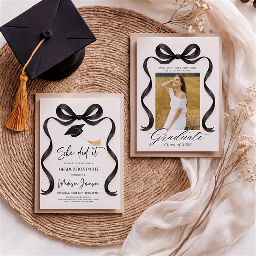 Graduation Invitation Announcement Class of 2026 Grad Party Invite (canva Template Digital) - Etsy