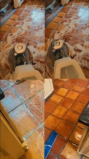 Terracotta tile cleaning and sealing in Long Island NY #tileandgroutrestoration #tilerestoration