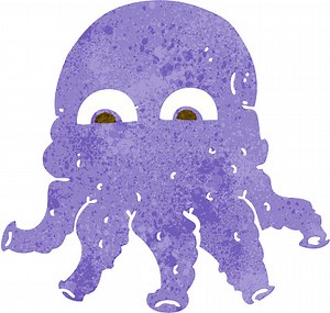 cartoon alien squid face