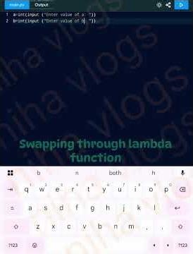 Swapping through lambda function in Python language