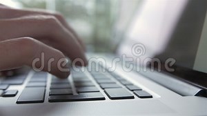 Man Typing and Working on Laptop Computer Stock Video - Video of human, keys: 51663167