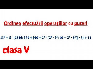 Ordinea efectuării operațiilor Clasa V a