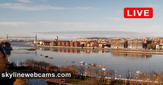 【LIVE】 Webcam Sestao - Bizkaia Bridge and Ría de Bilbao