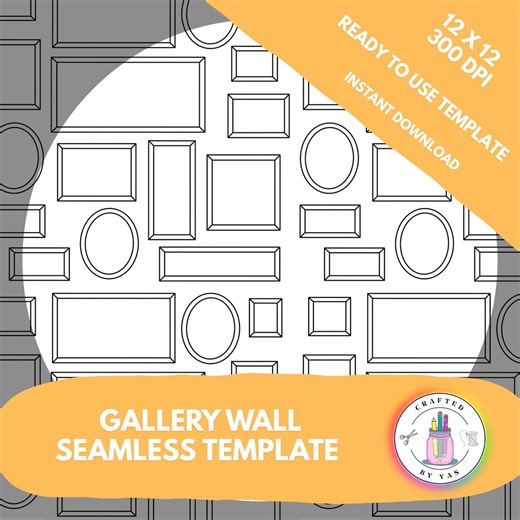 Procreate Gallery Wall Layout Template | Layered Frame Grid for Scrapbooking, Collage & Pattern Design - Etsy