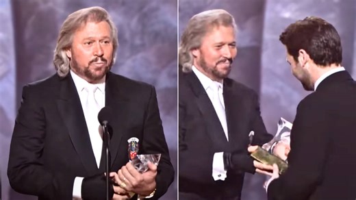 When a tearful Barry Gibb gave prestigious award to his late-brother's son