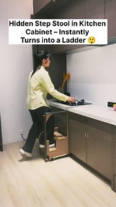 440K views · 1.2K reactions | Hidden Step Stool in Kitchen Cabinet – Instantly Turns into a Ladder  | Jareef Saifi | Facebook