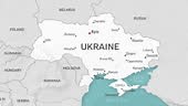Ukraine Map. Zoom on World Map. Animated Vector Map of the Ukraine....