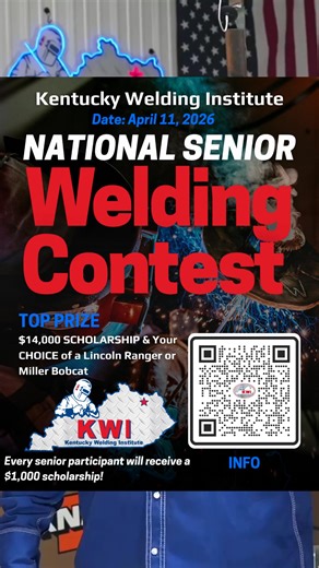 🏆 The prize table is STACKED at KWI’s National Senior Welding Contest. 🏆 🥇🥈 1st & 2nd Place: Your choice of a Lincoln Ranger or Miller Bobcat 🔥 Top 10: Take home a TIG Rig from Roxstar TIG Rigs 🧤 Gear from Welder Nation (gloves beanies) ⚡ Equipment from CK Worldwide 🎁 Giveaways and prizes from Bocomal, Heavy Hitters, Weld Tube, G-Strap Designs and more This isn’t just a contest — it’s a career launch day. Why aren’t you signed up yet? #KentuckyWeldingInstitute #WeldingContest #seniorwelde