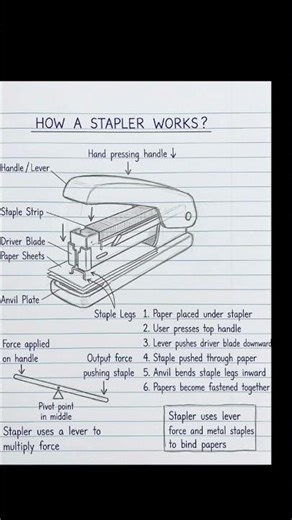 How a stapler works #sscgk #sscghl #mathstricks #ssccglandchslkyahai #english #staticgk #dailygk