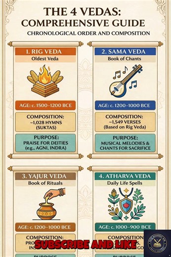 The 4 Vedas of Hinduism #shortsfeed #shorts #vedas #history #competitiveexams