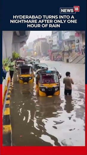 Hyderabad Rain Havoc: Waterlogged Roads, Traffic Gridlock After IMD Thunderstorm Alert | N18S