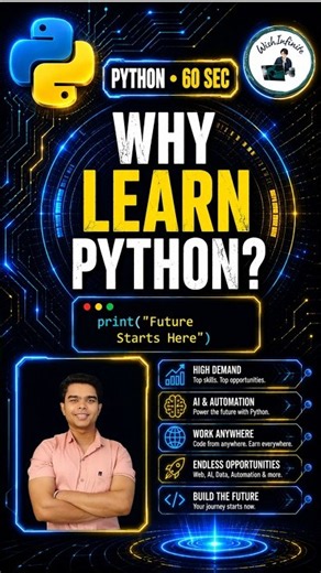 Why Learn Python? 🐍 | Python for AI, Machine Learning & Beginners #Shorts