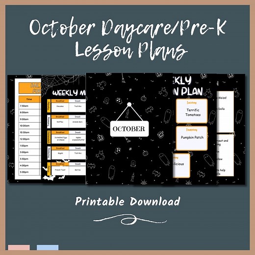 October Toddler & Preschool Curriculum: Daily Lesson Plans (printable PDF File) - Etsy