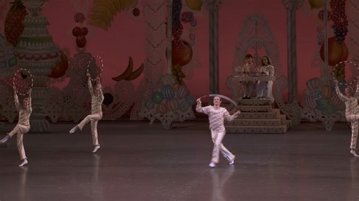 #NutcrackerNumbers The costumes for the Candy Cane divertissement sport 144 jingling bells each. Don't miss the thrilling hoop dance, once performed by George Balanchine himself in Marius Petipa's staging of The Nutcracker, onstage now through December 31: nycballet.com/nutcracker | New York City Ballet