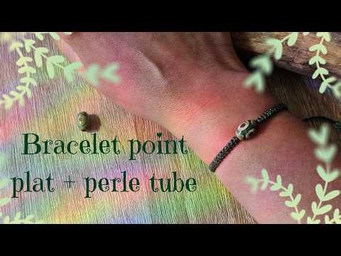 Tutoriel bracelet en micro macramé : point plat avec perle tube