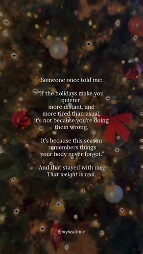 I didn’t understand why the holidays always changed me like this… Why I became quieter, more distant, and so much more tired than usual. 😔 For a long time, I thought it meant I wasn’t doing it right. That I should be more present, more grateful and okay for once. 💔� But some seasons bring things back up �before we’re ready to name them. They remind the body of what it learned a long time ago. If this time of year feels heavier than it looks, you’re not imagining it and you’re certainly not alo