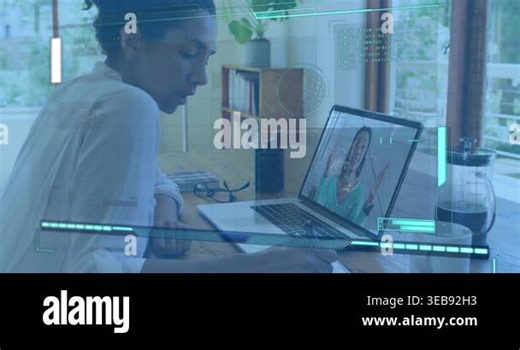 Mature woman pulling notebook and noting points while colleague gesturing onscreen during tech call. Professional, collaboration, remote, communication, workspace, modern, productivity Stock Video Footage - Alamy