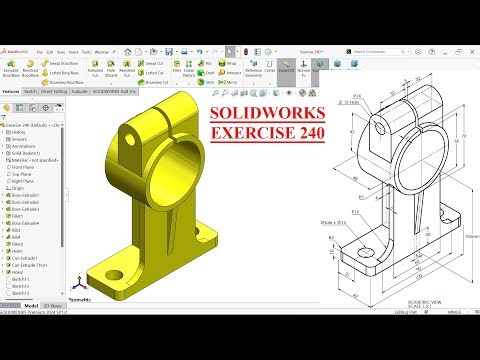 SolidWorks Tutorial for beginners- Exercise 240