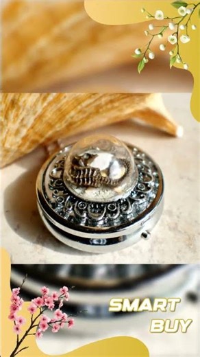 Seashell Music Box Locket in Silvertone