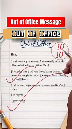 Out of Office Message | Professional Auto Reply Email Examples for Work