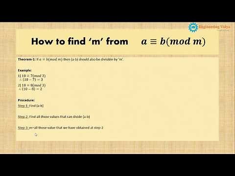 4.1 Solving the a≡b(mod m) congruence.