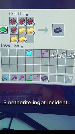 3 Netherite Ingots #shorts #minecraft #memes #fyp #meme