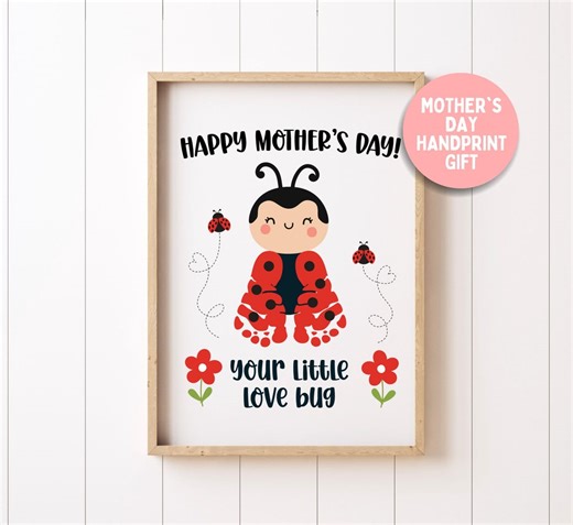 Mother's Day Handprint Craft, Ladybug Printable, Love Bug Footprint Art , Baby Toddler DIY Gift for Mom, Keepsake Gift for Mom, Grandma Gift - Etsy