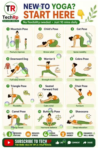 🧘 New to Yoga? Start Here! | 12 Easy Yoga Poses for Beginners #Shorts#yoga#fitness#viralvideo#viral