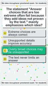 ACCUPLACER Reading exam #2026