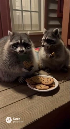 “The trash pandas are full of garbage jokes”#dadjokes #funny #jokes #run #cookies#raccoons #trash